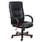 Officesource Spencer Collection Executive High Back Swivel Tilt with Mahogany Frame 1265VBK - alternate 1